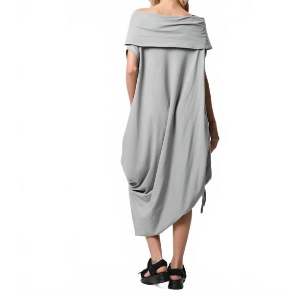 NEW METAMORFOSI oversize kaftan dress in light grey - Picture 4 of 6